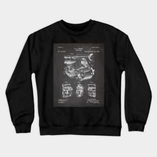 Vintage Revolver Patent - Gun Lover Firearms Shop Art - Black Chalkboard Crewneck Sweatshirt